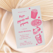 Einladung von Pizza Popcorn und Pajamas