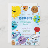 Einladung von Planeten Geburtstagsparty (Vorderseite)