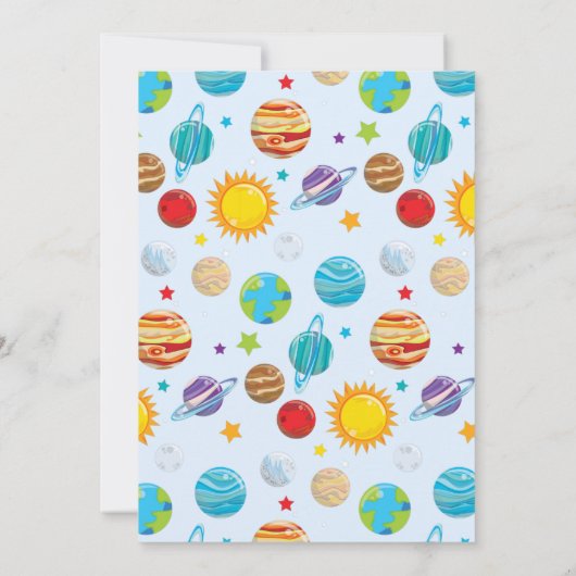 Einladung von Planeten Geburtstagsparty (Rückseite)