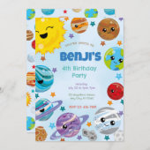 Einladung von Planeten Geburtstagsparty (Vorne/Hinten)