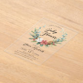 Einladung von Poinsettia Wreath Acrylic Baby Dusch (Ablage )