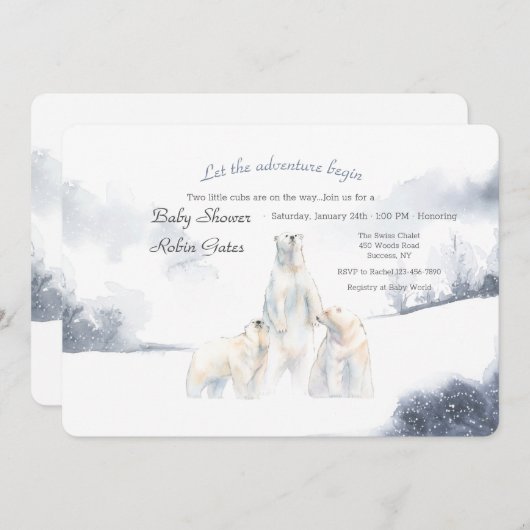 Einladung von Polarbären (Vorne/Hinten)