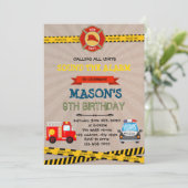 Einladung von Polizei und Feuerwehrmann (Stehend Vorderseite)