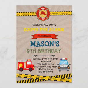 Einladung von Polizei und Feuerwehrmann