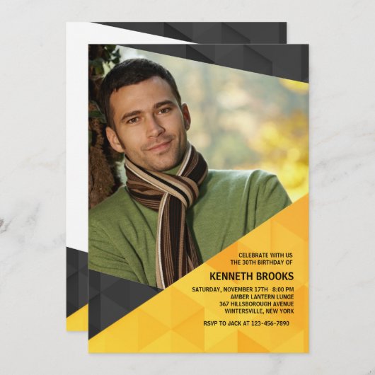 Einladung von Polygon Foto (Vorne/Hinten)