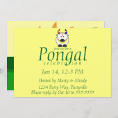 Einladung von Pongal Pot, Kuh und Baum (Vorne/Hinten)