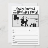 Einladung von Poodle zum Geburtstag (Vorderseite)