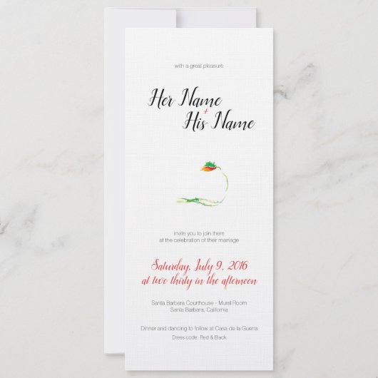 Einladung von Poppy Wedding (Rückseite)