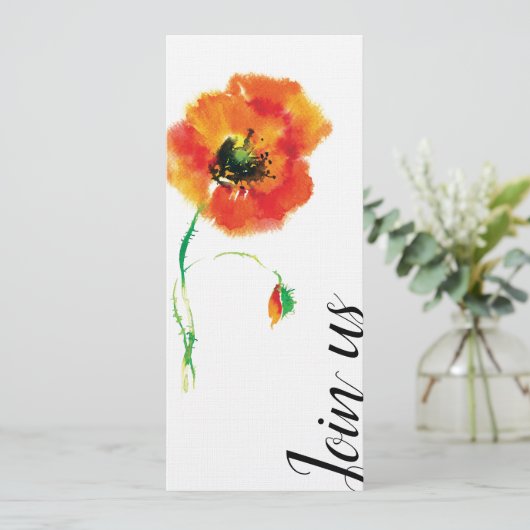 Einladung von Poppy Wedding (Stehend Vorderseite)