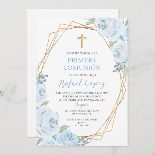 Einladung von Primera comunión. (Vorne/Hinten)