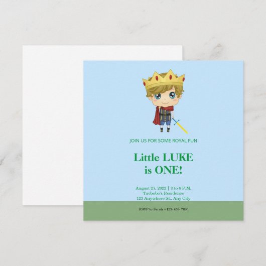 Einladung von Prince Birthday (Vorne/Hinten)