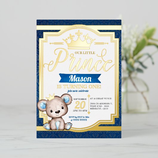 Einladung von Prince Birthday Foil (Stehend vorne)