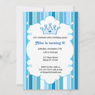 Einladung von Prince Blue Kindergeburtstag
