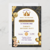 Einladung von Prince Boys Crown zum Geburtstag (Vorderseite)