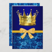 Einladung von Prince Crown Baby Shower (Vorne/Hinten)