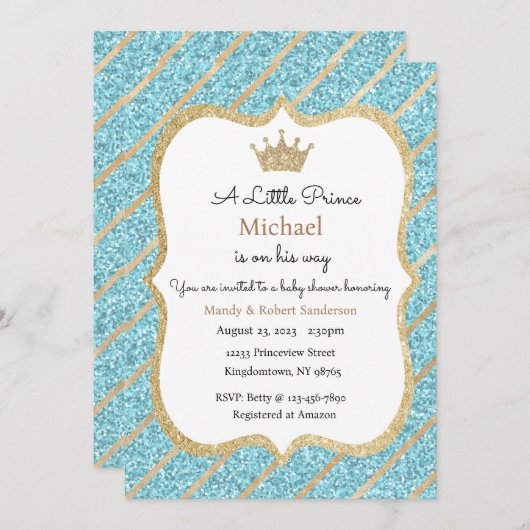 Einladung von Prince, Kinderdusche (Vorne/Hinten)