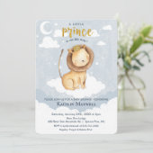 Einladung von Prince Lion Baby Shower (Stehend Vorderseite)
