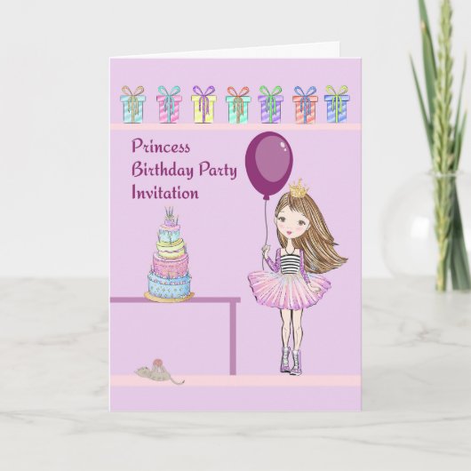 Einladung von Princess Birthday (Vorderseite)