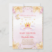 Einladung von Princess Schuhen und Kronendusche (Vorderseite)