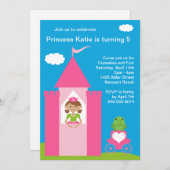 Einladung von Prinzessin Birthday Party (Vorne/Hinten)