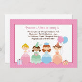 Einladung von Prinzessin Birthday Party (Vorne/Hinten)