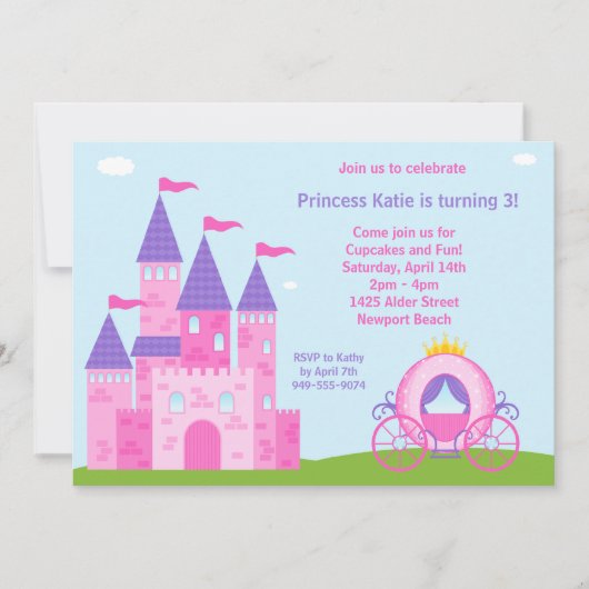 Einladung von Prinzessin Birthday Party (Vorderseite)