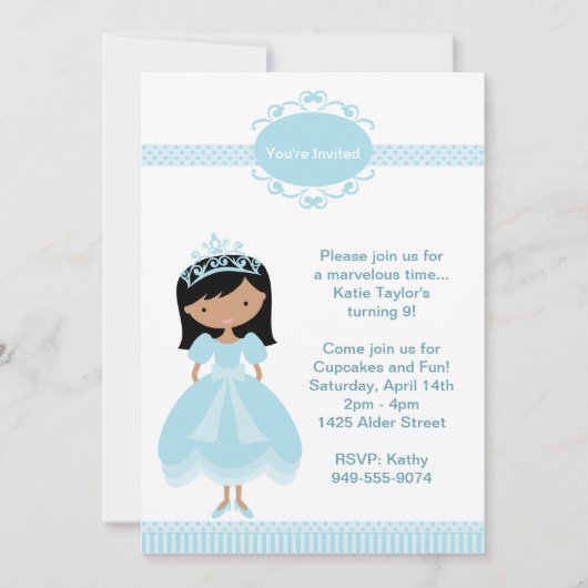 Einladung von Prinzessin Birthday Party (Vorderseite)