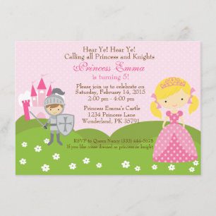 Einladung von Prinzessin (blond) und Ritter