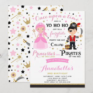 Einladung von Prinzessin und Pirate zum Geburtstag
