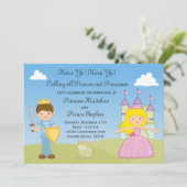 Einladung von Prinzessin und Prinzessin Birthday (Stehend Vorderseite)