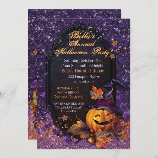 EINLADUNG VON PUMPKIN-HALLOWEEN-PARTY (Vorne/Hinten)