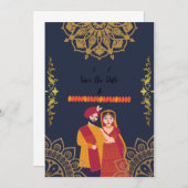 Einladung von Punjabi Hochzeit (Vorne/Hinten)