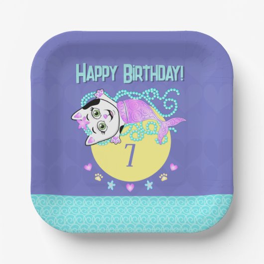 Einladung von Purrmaid Pappteller (Vorderseite)