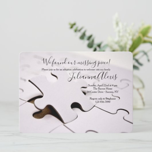 Einladung von Puzzleteilen (Stehend Vorderseite)