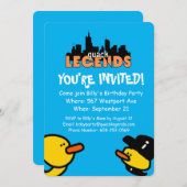 Einladung von Quack Legends zur Geburtstagsparty (Vorne/Hinten)