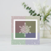 Einladung von Quad Color Snowflakes (Stehend Vorderseite)