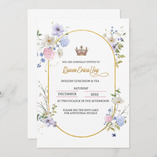 Einladung von Queen Holiday Luncheon (Vorne/Hinten)