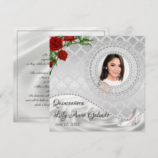 Einladung von Quinceañera (Vorne/Hinten)
