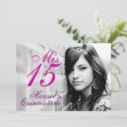 Einladung von Quinceañera (Stehend Vorderseite)