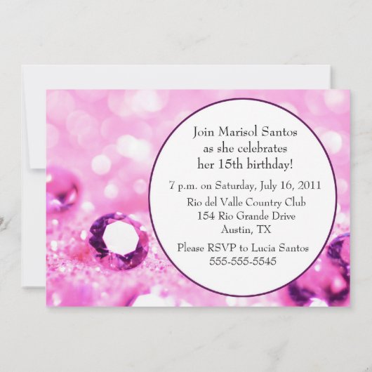 Einladung von Quinceañera (Rückseite)