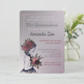 Einladung von Quinceañera (Stehend Vorderseite)