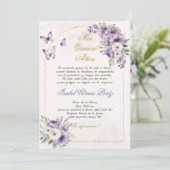 Einladung von Quinceanera auf Spanisch (Stehend Vorderseite)