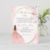 Einladung von Quinceanera auf Spanisch (Stehend Vorderseite)