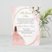 Einladung von Quinceanera auf Spanisch (Stehend Vorderseite)