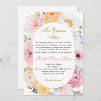 Einladung von Quinceanera auf Spanisch