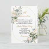 Einladung von Quinceanera auf Spanisch (Stehend Vorderseite)