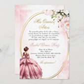 Einladung von Quinceanera auf Spanisch (Vorne/Hinten)