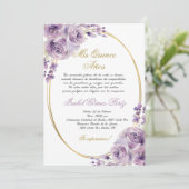 Einladung von Quinceanera auf Spanisch (Stehend Vorderseite)