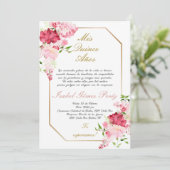 Einladung von Quinceanera auf Spanisch (Stehend Vorderseite)