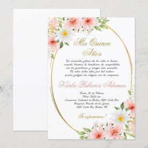 Einladung von Quinceanera auf Spanisch